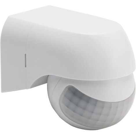 1 pièce Capteur de Mouvement Infrarouge PIR étanche IP44 intérieur/extérieur, portée de détection jusqu'à 12 m à 180°, Couleur Blanche