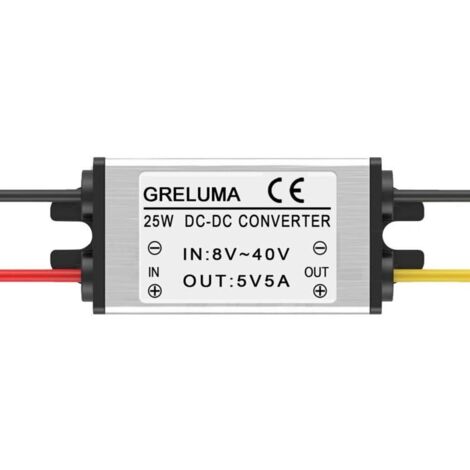 1 pièce convertisseur de Tension abaisseur DC 12V 24V à 5V 5A (entrées 8-40V),Module régulateur de Puissance 25W réducteur de Tension pour système Solaire de Voiture,Camion,Bateau