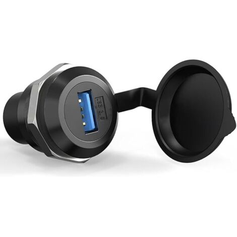 1 pièce coupleur USB 3.0 à Montage sur Panneau, Adaptateur de connecteur USB a Femelle à Femelle avec Capuchon Anti-poussière