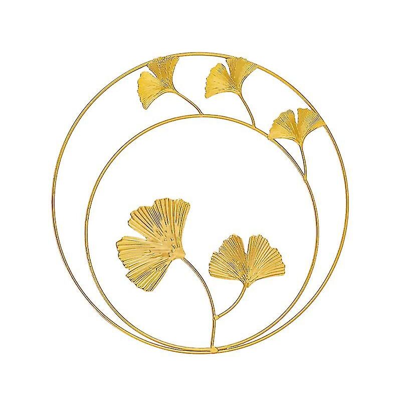 1 pièce de décoration ronde en fer avec feuilles