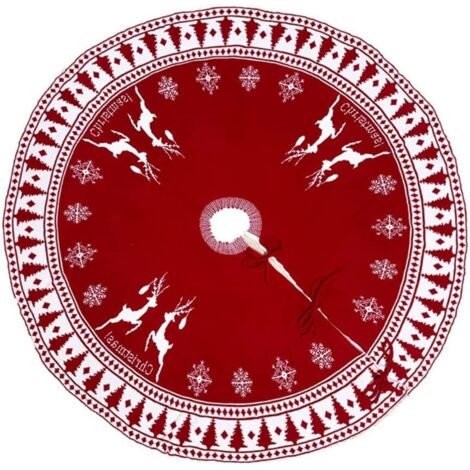 1 pièce de Noël en peluche blanche 122cm, tapis d'arbre en flocon de neige, jupe d'arbre rustique, jupe d'arbre de Noël, décoration pour la maison, jupe d'arbre en flocon de neige, jupe d'arbre en tri