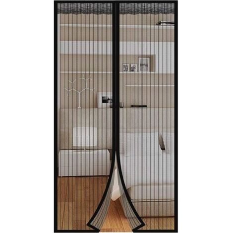 1 pièce de porte moustiquaire magnétique 90 x 210 à fermeture automatique sans perçage, facile à installer, rideau anti-insectes