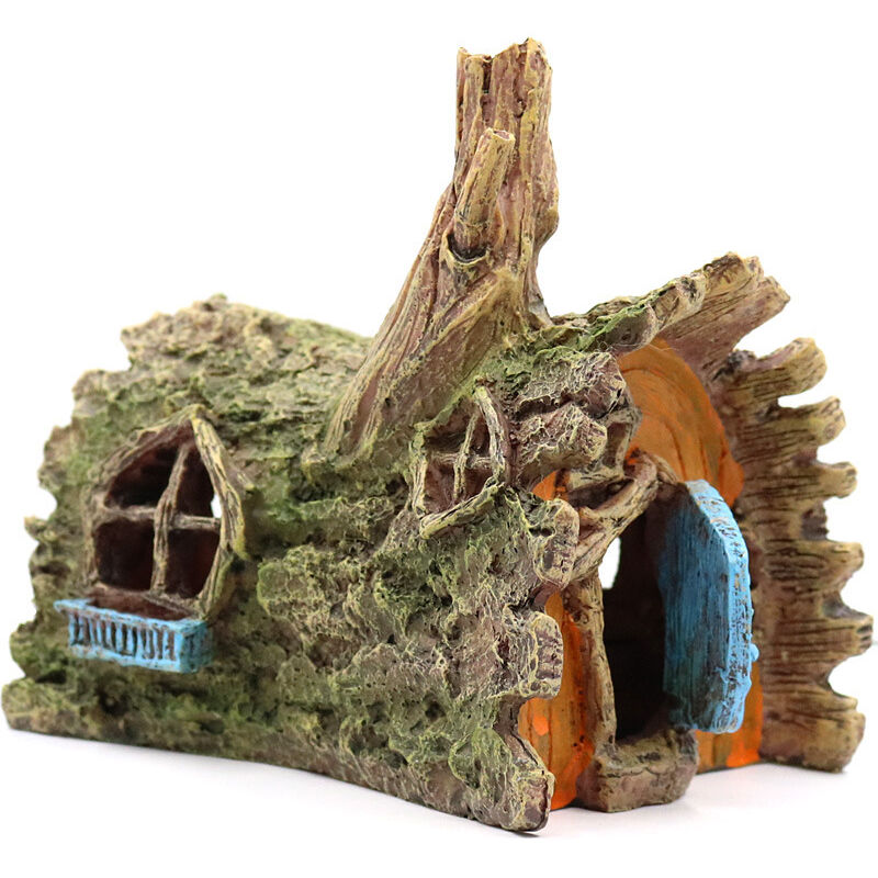 1 Pièce Decoration Aquarium, Ornement Aquarium, Maison Grotte en Résine, Decoration Aquarium Cachette pour Petits Poissons, Crevettes, Escargots et