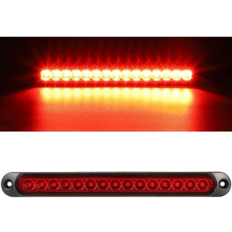 1 pièce Feux arrière de frein de remorque 12-24V DC,15 LED,feux stop,clignotants,feux de circulation,feux d'identification,pour camion tout-terrain,pick-up,camping-car,UTV,ATV (feu rouge)