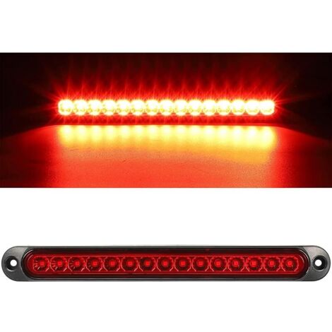1 pièce Feux arrière de frein de remorque 12-24V DC,15 LED,feux stop,clignotants,feux de circulation,feux d'identification,pour camion tout-terrain,pick-up,camping-car,UTV,ATV (feu rouge)