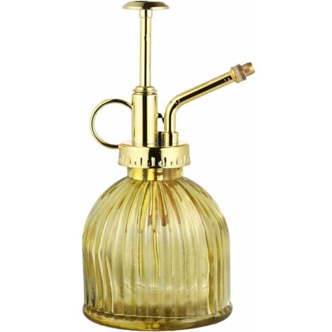 1 Piece Glass Vintage Style with Garden Plant Watering Can Transparent + Gold Gre 1 Yellow