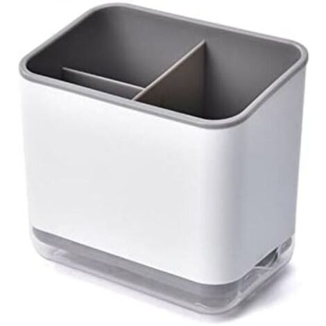 1 Piece (Gray) Utensil Holder, Cutlery Drainer, Multifunctional Cutlery Box with 3 Compartments for Draining Cutlery YMYNY