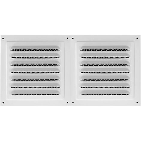 1 pièce Grille de ventilation métallique, 15 x 30cm, grille d'aération carrée pour soffite, écran en maille intégré, conduits de salle de bain, blanc