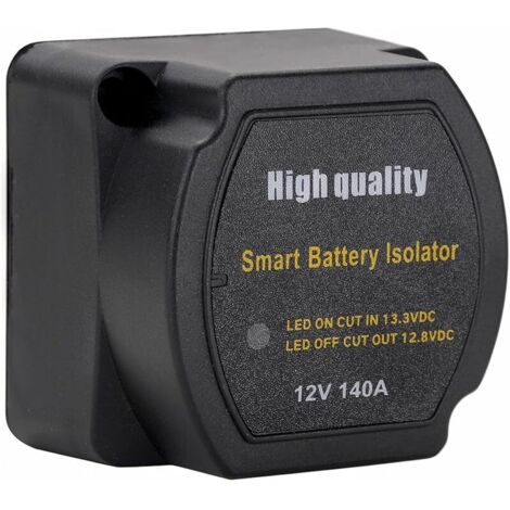 1 Pièce Isolateur de batterie double intelligent,relais sensible à la tension de batterie 12V 140A VSR pour VTT,UTV,camping cars,fourgonnettes,camions,bateaux et véhicules tout terrain