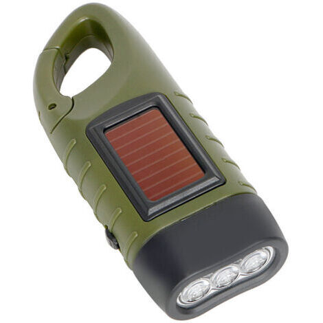 1 pièce Lampe torche LED portable à énergie solaire avec manivelle dynamo pour camping, alpinisme et tente