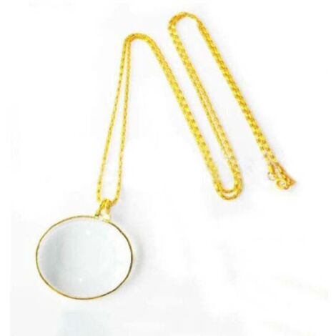 1 Pièce Lentille Monocle Loupe, Collier de Lentille Optique, Chaîne de Loupe Suspendue, Loupe Chaîne de Bijoux, Loupe Portable Suspendue, pour Lire des Livres, des Journaux, Travailler ou Voyager