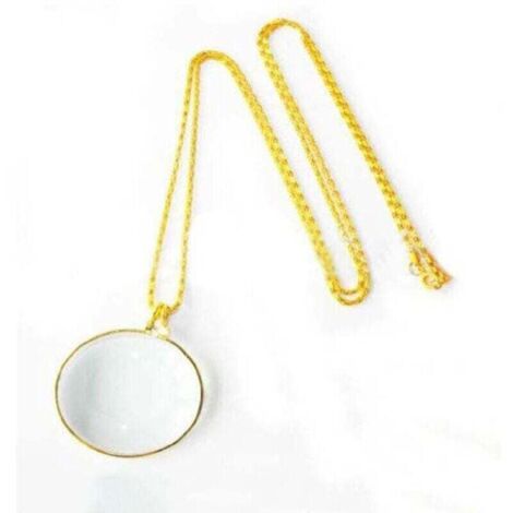 1 Pièce Lentille Monocle Loupe, Collier de Lentille Optique, Chaîne de Loupe Suspendue, Loupe Chaîne de Bijoux, Loupe Portable Suspendue, pour Lire des Livres, des Journaux, Travailler ou Voyager