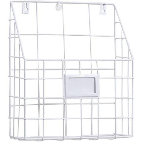 1 piece metal magazine holder/magazine holder for office and entrance (white)