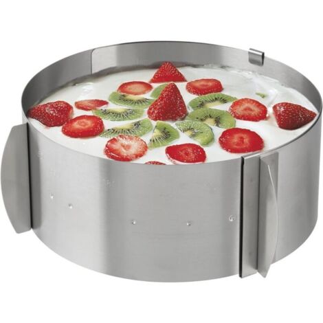 1 pièce - Moule à gâteau rond en acier inoxydable / cercle à mousse réglable - 6 cm de hauteur (réglable de 6 à 12 pouces)