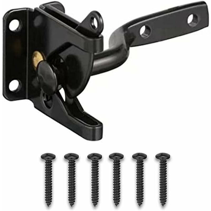 1 pièce noir loquet de porte de jardin serrure de porte de jardin serrure à boulon autobloquant avec 6 boulons pour porte de Clôture Fei Yu
