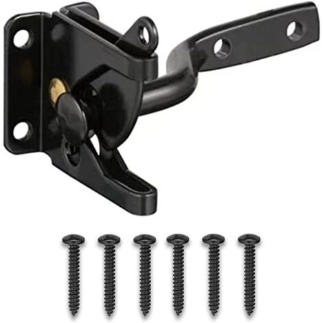 1 pièce noir loquet de porte de jardin serrure de porte de jardin serrure à boulon autobloquant avec 6 boulons pour porte de Clôture-Fei Yu