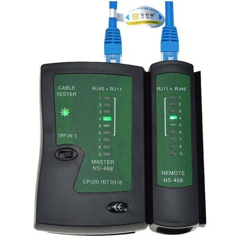 1 pièce Noir Testeur de Câbles Réseau RJ11 RJ12 RJ45 Testeur de Câbles Réseau RNIS Testeur de Câbles Patch