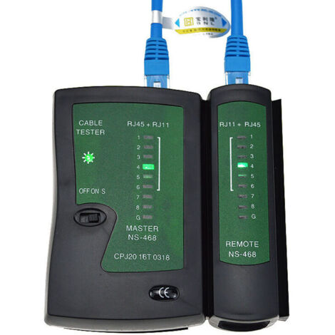 1 pièce Noir Testeur de Câbles Réseau RJ11 RJ12 RJ45 Testeur de Câbles Réseau RNIS Testeur de Câbles Patch,de