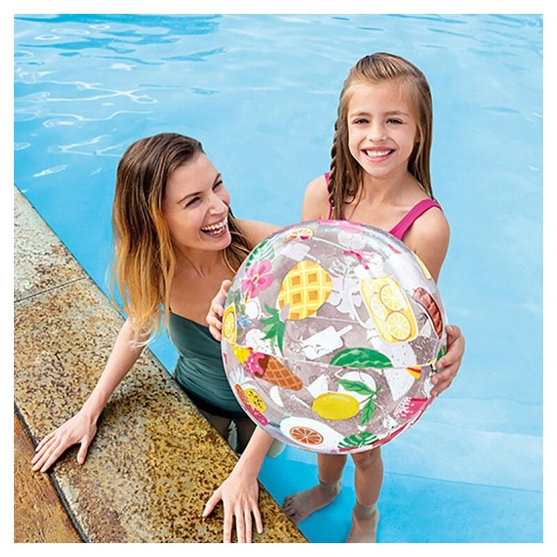 1 Piece of Toy Inflatable Ball Beach Ball Children's Early Education Swimming Water Polo Plastic Ball Water Children Playing in the Water Color Ocean