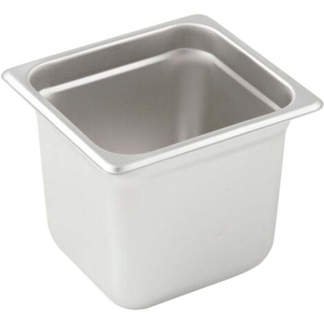 1 pièce, plateau vapeur en acier inoxydable, format 1/6, profondeur 6 pouces, récipient de stockage alimentaire commercial, convient aux fêtes, hôtels et buffets.