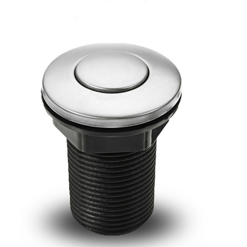 Basetbl 1 Piece Pneumatic Push-button Switch, 34 Mm, Black, For Massage Bath, Spa And Waste Disposal