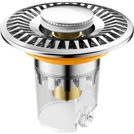 1 Pièce Pop-Up Bouchon Evier, 304 Bouchon d'évier en Acier Inoxydable, Couvercle pour lavabo, Flitre de Vidange Anti-Bloqué, Convient pour Salle de Bain et évier de Cuisine.(33-40mm Argenté)