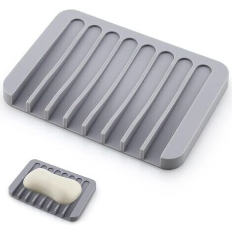 1 pièce porte-savon, porte-savon, porte-savon de salle de bain, porte-savon en silicone, porte-savon de cuisine, porte-savon de douche pour salle de bain, cuisine (gris)