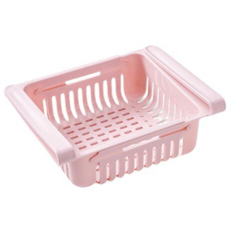 (1 pièce, rose) Organisateur de tiroir de réfrigérateur, organisateur de maison avec séparateur de réfrigérateur, support d'étagère