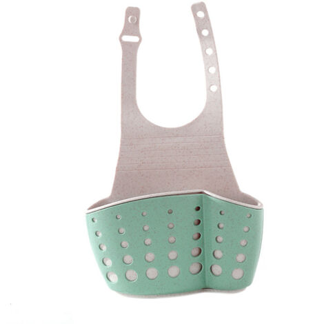 1 pièce, sac de rangement suspendu double couche en blé, réglable, à clipser, pour évier, support de cuisine, égouttoir à éponge pour robinet.