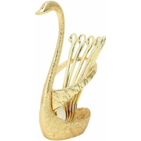 1 Pièce Service De Vaisselle Couverts En Acier Inoxydable Ensemble De Cuillères À Café Porte-Argenterie Fourchette À Dîner Petite Cuillère À Café Cuillère À Café Moderne - Base + 6 Cuillères