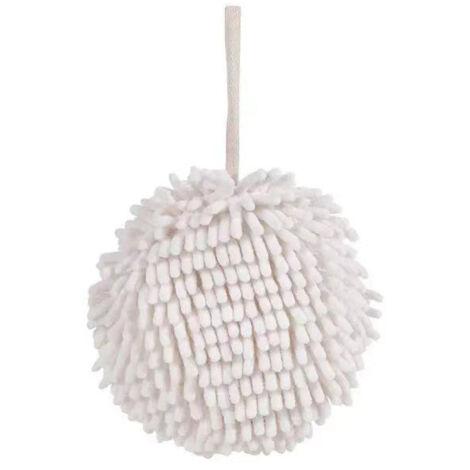 1 Pièce Serviette de Main Boule Duveteuse, Serviette Sèche-Mains Sèchage Rapide pour Salle de Bain avec Boucle Accrochage, Douce Serviette Décorative Chenille