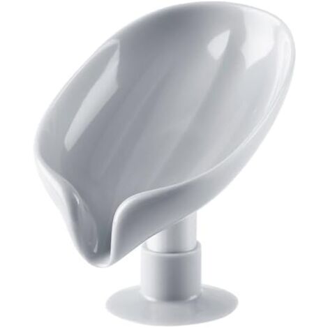 1 Piece Soap Dish with Suction Cup - Shower Soap Holder - Kitchen Sponge Holder - Soap Dish with Drain (Grey)