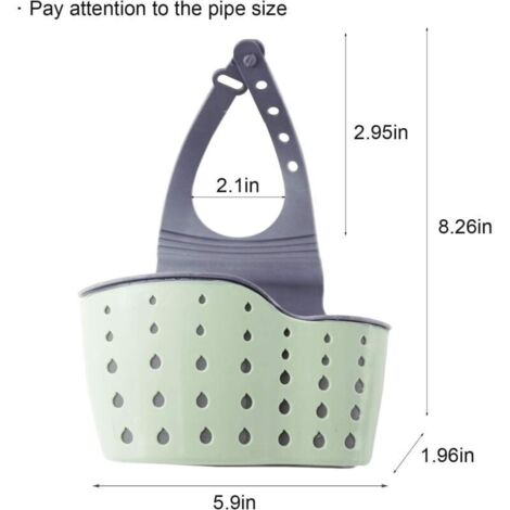 1 pièce Support d'évier de cuisine Support de support de drainage pour éponge à savon Panier suspendu à double couche Ventouses de stockage Boîte de rangement (vert)