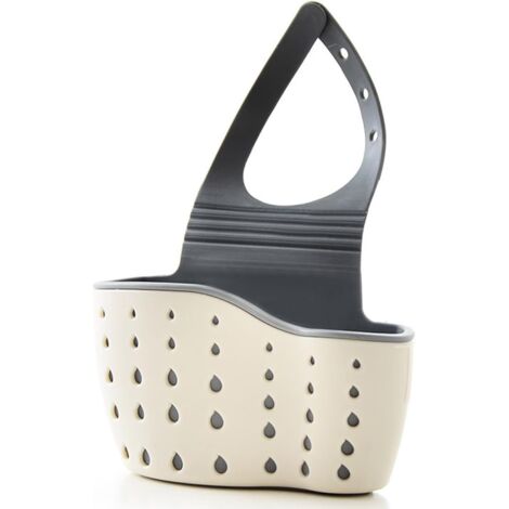 1 Pièce Support D'évier Suspendu Double Couche, Support D'éponge D'évier de Cuisine, Support de Rangement Double Évier, Adapté Accessoires D'évier Support Rangement Cuisine - Beige