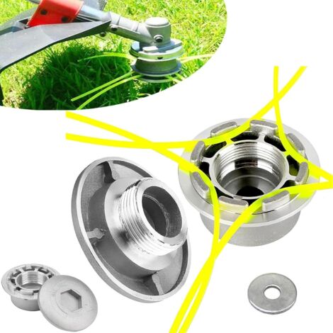 1 Pièce Tete de Débroussailleuse Universelle, Tête Ligne en Aluminium, 4 lignes Coupe Bordure Universel, Universelle Debroussailleuse, Faucheuse, pour Jardin, Pelouse, Patio -