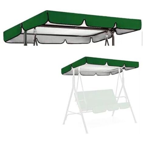 1 piece Toit de Rechange pour Balancelle de Jardin Anti-UV, 24918518cm Toit Balancelle en Tissu Polyester Imperméable,Vert