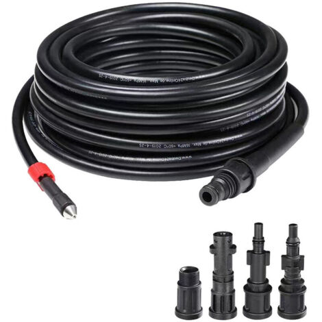 1 pièce tuyau de nettoyage haute pression 10 m, 4 raccords, 155 bar - 529 bar, 60°C, kit de nettoyage de tuyau, tuyau de lavage, accessoires de lavage pour Kärcher Lavor, Interpump, Bosch nettoyeurs h