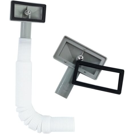 1 Pièce Tuyaux de Débordement, Tube de débordement pour évier extensible, Interface carrée (Taille: 75x40mm) Tube longueur 230-600mm, Diamètre 26mm (diamètre intérieur: 21mm)