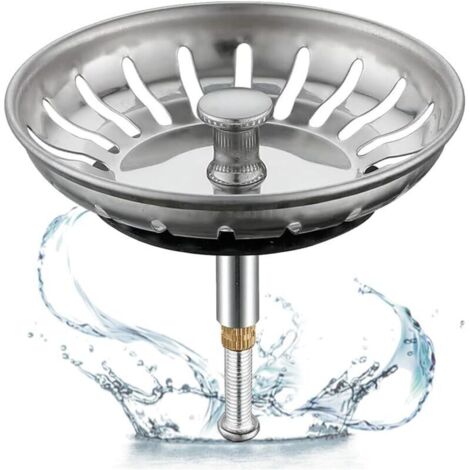 1 pièce universelle réglable en hauteur - Bonde de bonde en acier inoxydable - Bonde de lavabo de cuisine
