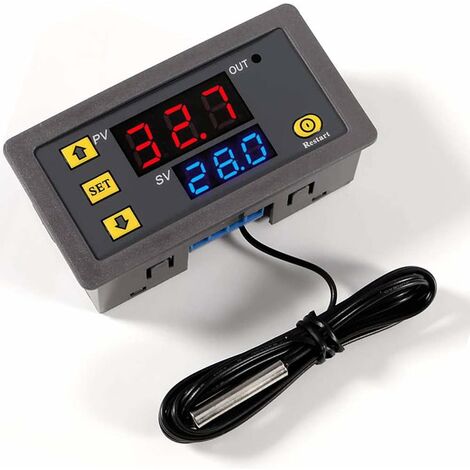 1 Pièce W3230 AC 110V-220V Régulateur de température numérique, Interrupteur de Commande de Thermostat à Affichage numérique 20A avec sonde de capteurs NTC 10K