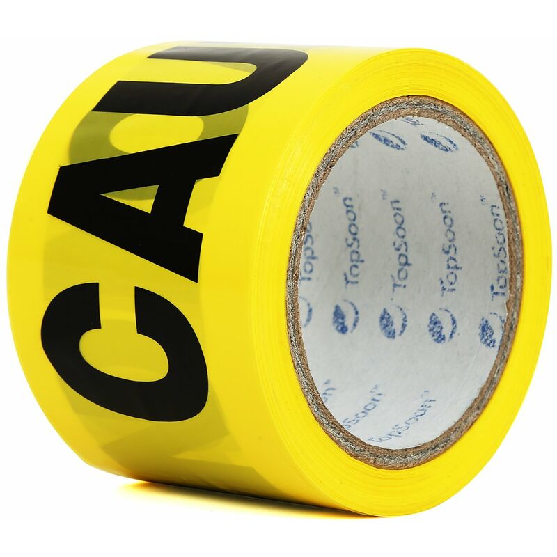Image of 1 piece Yellow Caution Tape Barricade Tape Safety Tape Barrier 75mm100m50mic Non Adhesive