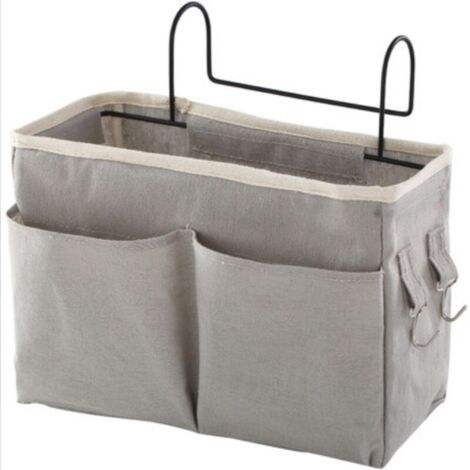 1 Pièce(Gris) Poche de lit,Organisateur Etagere Lit en Toile Imperméable Panier de Lit Chevet Suspendu,Poche de Lit pour l'école de Bureau à Domicile