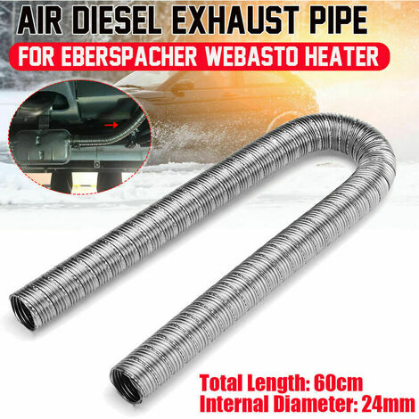 1 pièces 60cm 24mm double couche chauffage de voiture tuyau d'échappement en acier inoxydable chauffage Tube d'échappement ligne de tuyau pour Webasto Eberspacher