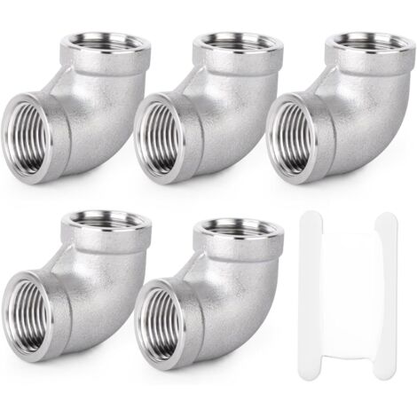 1 pièces coude à 45 degrés en acier inoxydable 304, tuyau mâle 1"BSP vers femelle 1"BSP, raccord de tuyauterie 304 Fbsp X Fbsp(90 Degrés) 1/8"BSP(5 PCS)