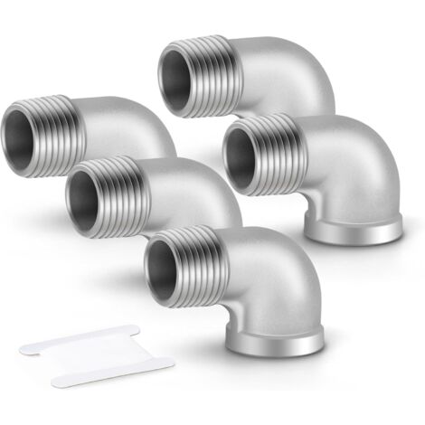 1 pièces coude à 45 degrés en acier inoxydable 304, tuyau mâle 1"BSP vers femelle 1"BSP, raccord de tuyauterie 304 Mbsp X Fbsp(90 Degrés) 3/8"BSP(5 PCS)
