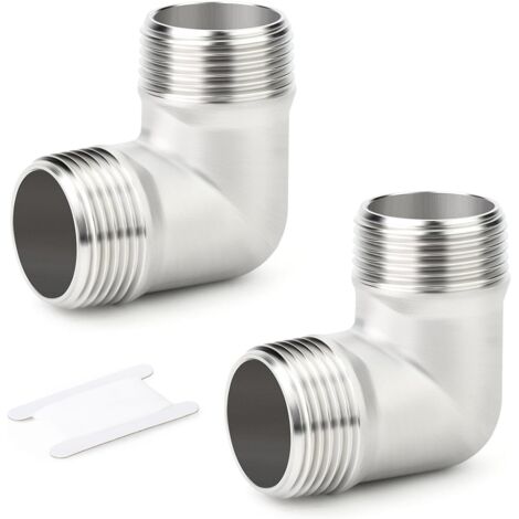 1 pièces coude à 45 degrés en acier inoxydable 304, tuyau mâle 1"BSP vers femelle 1"BSP, raccord de tuyauterie 304 Mbsp X Mbsp(90 Degrés) 1"BSP(2 PCS)