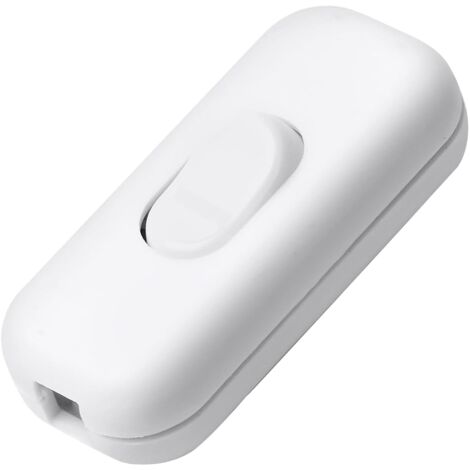 1 Pièces Interrupteur Lampe de Chevet,Interrupteurs à Bascule Bi-Polaires 6A 250V,Interrupteur Bipolaire pour Lampe Inline 2 ou 3 Ligne,pour Petits Appareils,Lampes de Bureau et de Chevet (Blanc)
