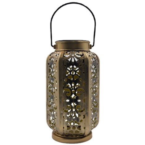 1 pièces LED Lampes solaires Lanterne Creuse métallique Suspendue lumière extérieure Jardin pelouse Lampes Yard Art