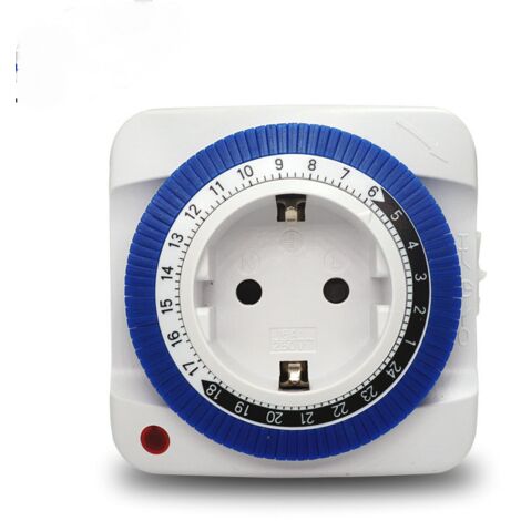 1 pièces minuterie chauffe-eau mécanique rechargeable lampadaire mise hors tension automatique ménage intelligent minuterie interrupteur prise blanc bleu