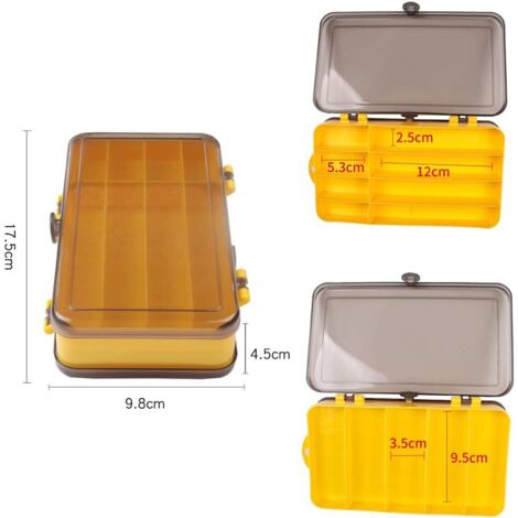 1 Pièces Pêche Accessoires Botes de Rangement,Bote de Crochet de Leurre de Pêche Double Face/Bote de Rangement de Matériel de Pêche/Bote de Pêche étanche,Stockage de Pêche,17,5  9,5  4 cm,